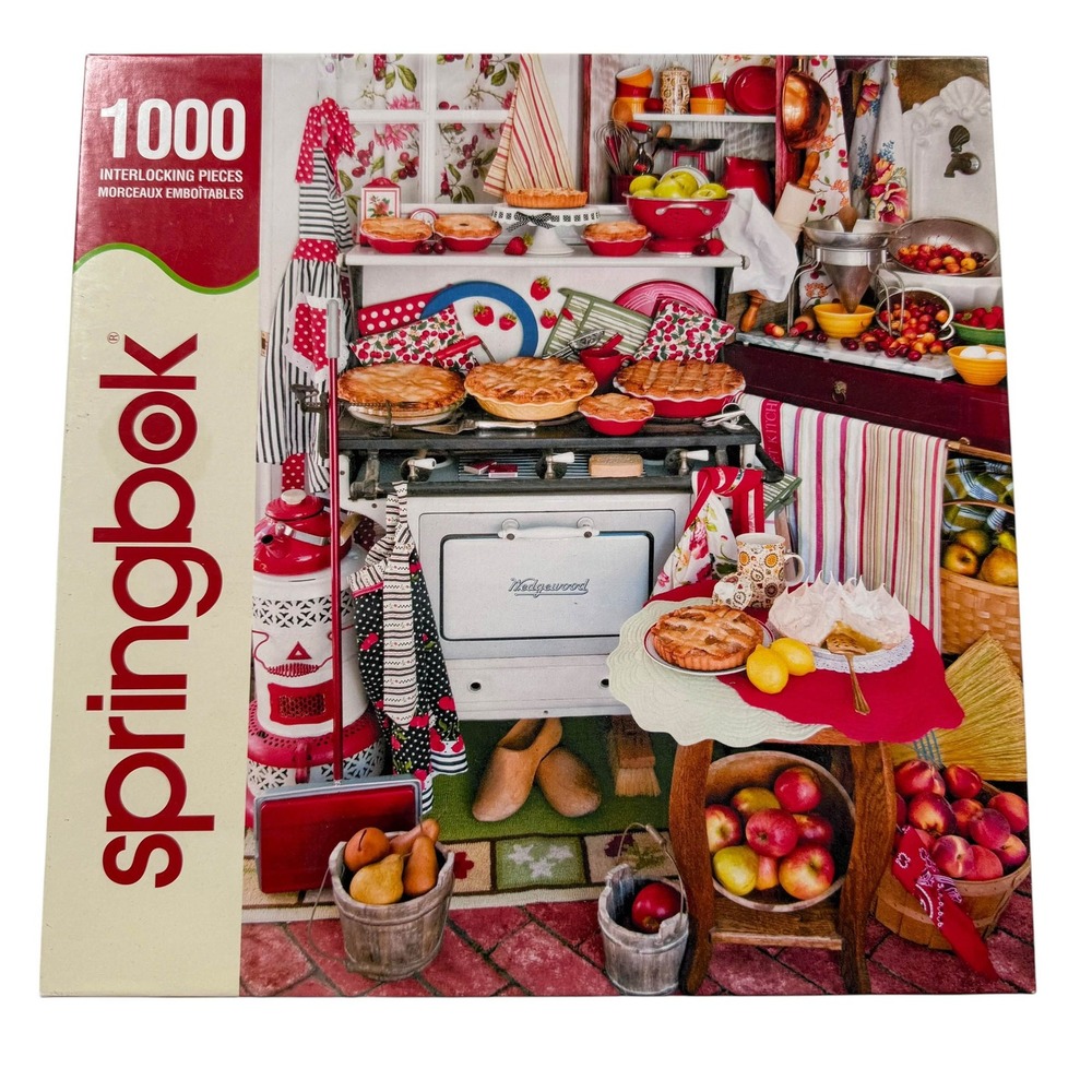 Springbok 1000-Piece Jigsaw Puzzle - Vintage Kitchen Scene (Red, White)
